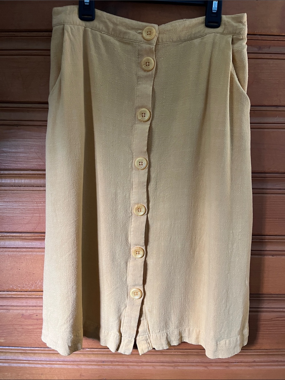 Matty M Mustard Yellow Button-Front Skirt
